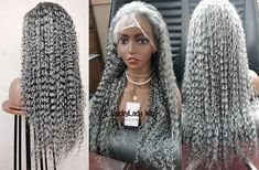 gray human hair wigs frontal 13x4 lace wigs prelucked hair silver grey hair wig front lace 13x6 wig with baby hair  for women free shipping Lace type:A:13X4 frontal lace/13x6 frontal lace                     B: Refer to listed picture cap constructions.                     C:Hair can be free part only in lace area. Hair Density:130%/150%/180%  more density means thicker hair,refer to listed hair density picture. Hair Color: grey Cap Size: Medium Size (Default), small size and large size tell us Grey Hair Topper, Grey Hair Braids, Grey Hair Wig, Grey Curly Hair, Vivica Fox Wigs, Curly Crochet Hair Styles, Hair Silver, Braided Bangs, Grey Wig