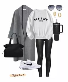 Look Legging, Athleisure Outfits, Knitted Coat, Sporty Outfits, Looks Chic, Casual Winter Outfits, Fall Fashion Outfits