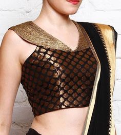 11.-Collared-Love Blouse Designs Simple, Traditional Saree Blouse Designs, Latest Saree Blouse Designs, Blouse For Saree, Brocade Blouse Designs, Latest Saree Blouse, Blouse Designs Catalogue, Backless Blouse Designs