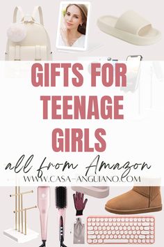 gifts for teenage girls all from amazon with the text overlay reads, gifts for teenage girls