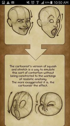 the stages of drawing an animation character's head