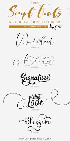 some type of calligraphy that is in different styles and colors, with the words written below