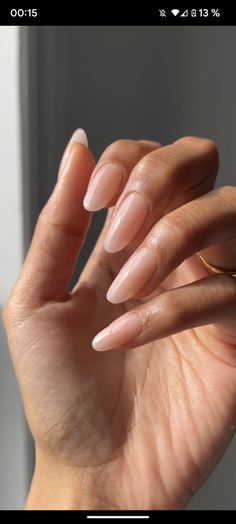 Minimalist Almond Nails, Acrylic Nails Natural, Minimalist Nail, Nails Classy, Nails Natural, Nude Nail Designs, Minimal Nails