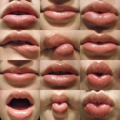 multiple images of lips with different shapes and sizes