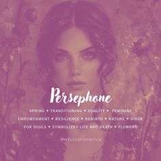 a woman with long hair and blue eyes is featured in the cover of her album, persphone