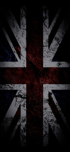 the united kingdom flag is shown in red, white and blue with grungy edges