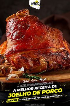 an advertisement for a mexican restaurant featuring a large piece of meat on a cutting board