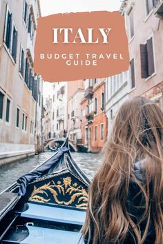 Italy travel photo of a girl taking a gondola ride in Venice through a canal. Travel To Rome, Towns In Italy