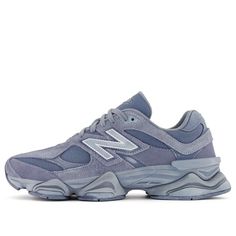 The New Balance 9060 'Arctic Grey' combines futuristic aesthetics with comfort. Its icy grey mesh upper, adorned with pigskin suede and synthetic leather overlays, exudes a sleek vibe. The jeweled NB 9060 logo on the tongue and embroidered ‘N’ logo on the side maintain signature vibes. The dual-density ABZORB midsole, pre-distressed for a vintage touch, features SBS heel cushioning. Anchored by a diamond-pattern rubber outsole, this shoe offers style and functionality. Nb 9060, New Balance 9060, Pretty Shoes Sneakers, Limited Edition Sneakers, New Balance Fresh Foam, Fresh Shoes, New Balance 574, Vintage Indigo, Round Toe Heels