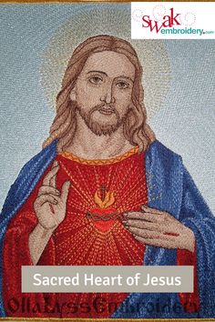 jesus with the words sacred heart of jesus on his chest and hands in front of him