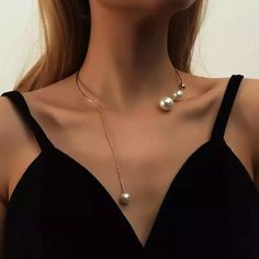 Kalung Choker, Statement Collar Necklace, Crystal Heart Pendant, White Pearl Necklace, Luxury Necklace, Pearl Choker Necklace, Chain Fashion, Geometric Necklace