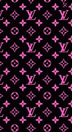 pink louis vuitton pattern on black background