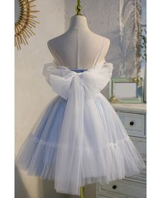 Get 10% off now! Buy light blue short tulle gorgeous homecoming dress with straps at cheap price online. Free stable shipping and pro custom service since 2009. Cheap Fitted Tulle Princess Dress, Cheap Light Blue Fitted Princess Dress, Light Blue Party Dress Home Camin, Cheap Blue Princess Dress, Tulle Dress Short Blue, Cheap Light Blue Dress With Spaghetti Straps, Cheap Cute Princess Dress For Party, Cheap Sweet Dress For Dress-up, Cheap Fitted Light Blue Dresses