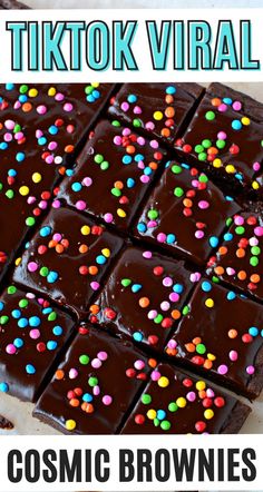 chocolate brownies with colorful sprinkles on top and the title text reads tiktok virall