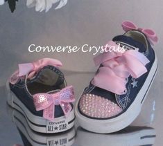 Bedazzled Shoes, Baby Mode, Baby Converse, Baby Bling, Bling Shoes, Glitter Shoes, Baby Sneakers