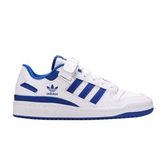 Find ADIDAS Forum Low ' Royal Blue on Editorialist. Forum Low 'White Royal Blue' Blue Adidas Shoes, Chill Guy, Dream Shoe, Adidas Forum Low, Forum Low, Adidas Forum, Pink Easter, Swag Shoes, Bad Bunny