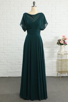 ZAPAKA Women Mother of Bride Dress Green Chiffon A-line Wedding Party Dress Frozen Prince, Designing Dress, Police Wedding, Rust Wedding, Mother Of Bride Dress, Korean Blouse, Mother Dress, Chiffon Long Dress, Mother Of Bride