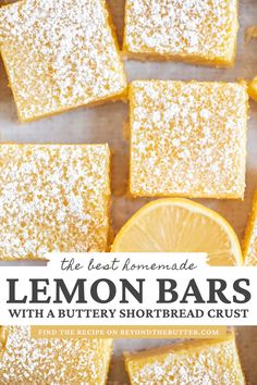 lemon bars with a buttery shortbread crust are the perfect dessert to serve on a hot summer day