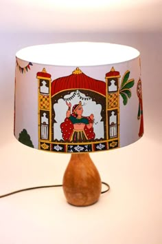 a lamp shade with a cartoon character on it