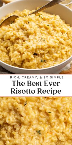 the best ever risoto recipe is made with rice