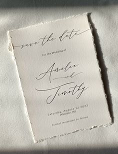 Printed soft Ivory Save the Date cards with Envelopes. * Announce your Wedding Date in style with these simple, but elegant Save the Date cards. The delicate cursive font adds a special touch of elegance to these otherwise minimal cards. You can opt for straight edge cards or a hand torn edge, for that romantic feel. The Save the Date cards come with an envelope of your choice - white, ivory, black, kraft or colored. The cards are printed on a lovely, thick, uncoated Italian soft ivory cardstock Save The Date Simple Elegant, Linen Save The Date, Black White Save The Date, Hand Written Save The Dates, Classy Save The Dates, Edges Simple, Save The Date Simple, Save The Date Elegant, Simple Save The Date