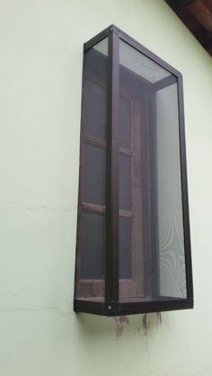 a window on the side of a building