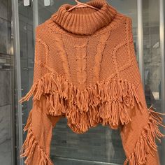 Brand New Crochet Fringe, Fringe Sweater, Crop Sweater, Crochet Fashion, Cropped Sweater, Colorful Sweaters, Knitwear, Sweaters For Women, Turtle Neck