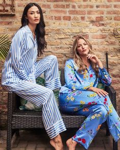 Women's Mulberry Silk Azure Stripe Cami Short Set | Petite Plume Organic Cotton Pajamas Women, Silky Pajama Set, Womens Holiday Pajamas, Holiday Pajamas Women, Fun Pajamas, Enduring Love, Printed Pajama, Silky Pajamas, Cotton Pajamas Women