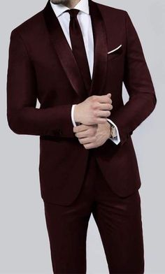 Burgundy Suit Men, Maroon Suit, Terno Slim, Style Gentleman, Burgundy Tuxedo, The Suits, Slim Fit Tuxedo, Burgundy Suit