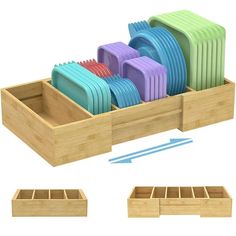 PRICES MAY VARY. ❤ Expandable and Adjustable Lids Organizer - This Bamboo Food container lids organizer is great for creating a tidy and clean kitchen, it can expand from 11.8’’ to 18.5’’ and holds round and square container lids up to 9.6’’, You can move 3 dividers to make a section big or small space depending on the number of lids ❤Multi Purpose Storage - Bamboo Lids holder is not only designed for lids storage, but also for dishes, forks and knives store in drawer; For slim and small seasoni Bamboo Food, Lid Organizer, Small Item Storage, Plastic Lids, Pantry Shelf, Lid Storage, Ceiling Fan In Kitchen, Container Organization, Drawer Organizers