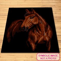 a brown horse is shown on a black background with the words symbolic image not a photo