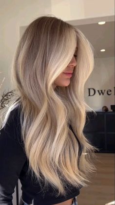 Baliage Hair 2023, Hair Bayalage Blond, Classic Long Haircut, Long Blonde Hair With Dimension, Pale Blonde Balayage, Blonde Hair Winter 2024, Blonde Balayage Brown Eyes, Bronde Long Hair, Blonde Going Darker