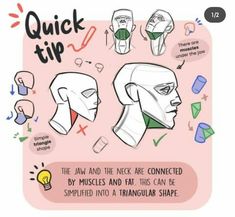 an image of quick tips to draw the human head