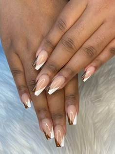 Girls Nail Designs, Brown Acrylic Nails, Nails Coffin Short, Brown Acrylic, Acrylic Nails Designs, Short Square Acrylic Nails, Unique Acrylic Nails, Acrylic Nails Coffin Short