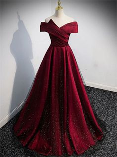 Cherry Red Dress Prom, Wine Prom Dress, Wine Red Prom Dress, Red Block Heels, Burgundy Formal Dress, Prom Dress Burgundy, Burgundy Evening Dress, Wine Red Dress, A Line Evening Dress