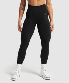 Gymshark Lift Contour Seamless Leggings - Black/Black Marl Cute Gym Outfits Shorts, Gym Outfit Shorts, Lift Contour, Athletic Dresses, Lifting Leggings, Knit Structure, Cute Gym Outfits, The Baddest, Gym Fits