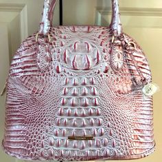 Brahmin Pink Icing Georgina Satchel. Brand New Without Tag. Brahmin Bag Included Tote Bags, Brahmin Bag, Pink Icing, Brahmin Bags, Leather Satchel, Size 13, Satchel, Bag Lady, Tote Bag