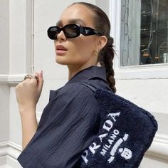 Trending Style Prada Spr 17w Black Sunglasses Never Worn Comes With Cleaning Cloth, Soft Pouch, Hard Case And Box Prada Glasses Sunglasses, Prada Glasses, Sunglasses Logo, Prada Sunglasses, Glasses Sunglasses, Cool Sunglasses, Black Sunglasses, Sunglasses Shop, Metallic Logo