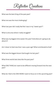 Reflective Questions Life, Questions For New Year, Reflective Questions, Goal Planning Worksheet, Year Reflection, Happiness Motivation, Pinterest Christmas, Reflection Questions