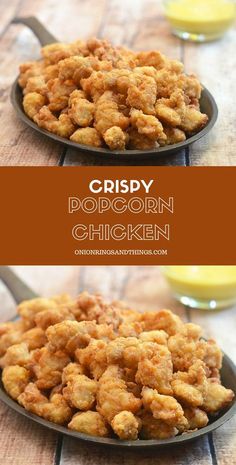 crispy popcorn chicken in a skillet