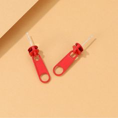 Brand New Retro Red Zipper Stud Earrings. These Are About 2.5 Cm In Height And 0.7 Cm In Width. Price Is Firm Zipper Earrings, Initial Jewelry Necklace, Travel Birthday, Birthday Festival, Piercing Ring, New Retro, Waist Chain, Initial Jewelry, Gold Plated Bracelets