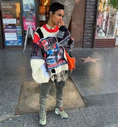 Teyana Taylor Streetwear, Teyana Taylor Style Tomboy, Teyana Taylor Outfits Tomboys, Teyana Taylor Style, Teyana Taylor Outfits, Streetwear Boutique, Grind Time, Ugly Sweater Day, Taylor Outfits