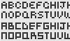 a cross stitch pattern with black and white letters