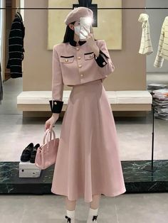 Long Skirt Suits, Suits Korean, Ladies Short Jackets, Skirt Suits, 2 Piece Sets, Middle Age Fashion, Full Dress, Summer Fabrics, Set Women