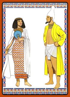 two men in ancient clothing standing next to each other