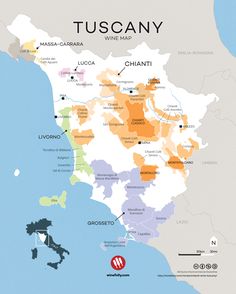 a map of tuscany wine regions in italy