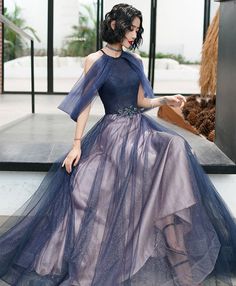 Tulle Formal Dress, Prom Dress Blue, Tulle Long Prom Dress, Sparkly Prom Dresses, Tulle Evening Dress, Floor Length Prom Dresses, Blue Party Dress, Blue Evening Dresses, Blue Tulle