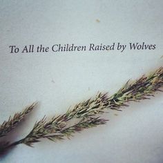 a close up of a plant with the words to all the children raised by wolves