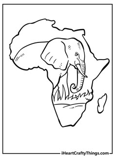 an elephant in africa coloring page