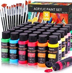 the acrylic paint set includes all different colors